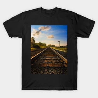 Sunrise Reflections: Finding Direction Along Life's Tracks V1 T-Shirt